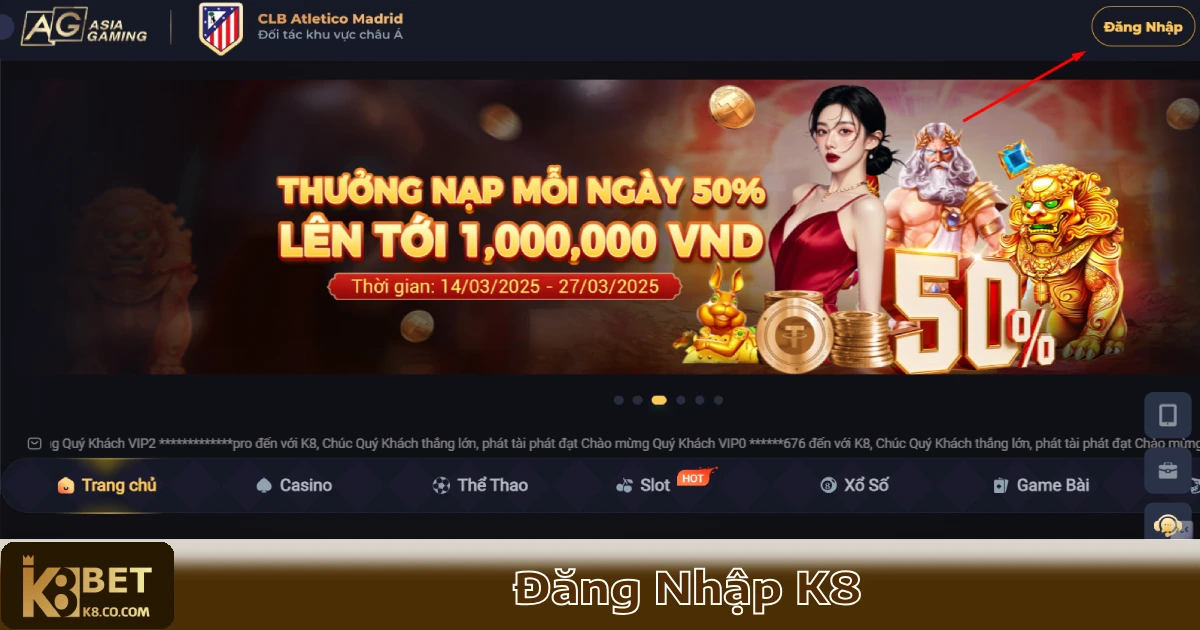 Hướng Dẫn Đăng Nhập K8 Trên Mọi Thiết Bị