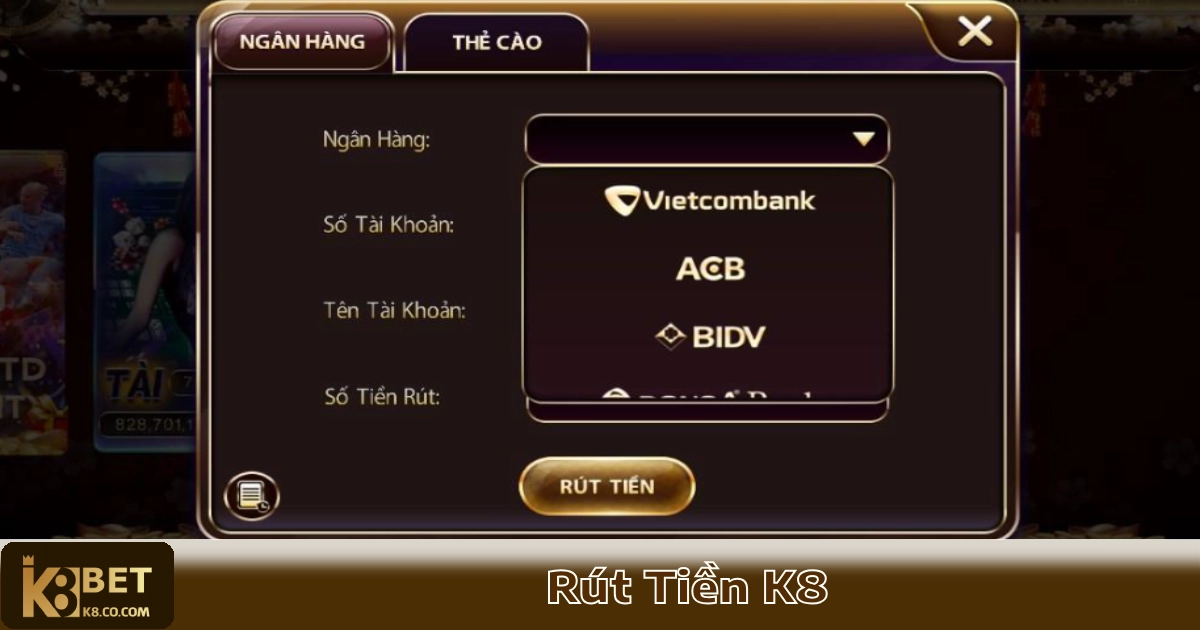 Rút tiền về tài khoản ngân hàng