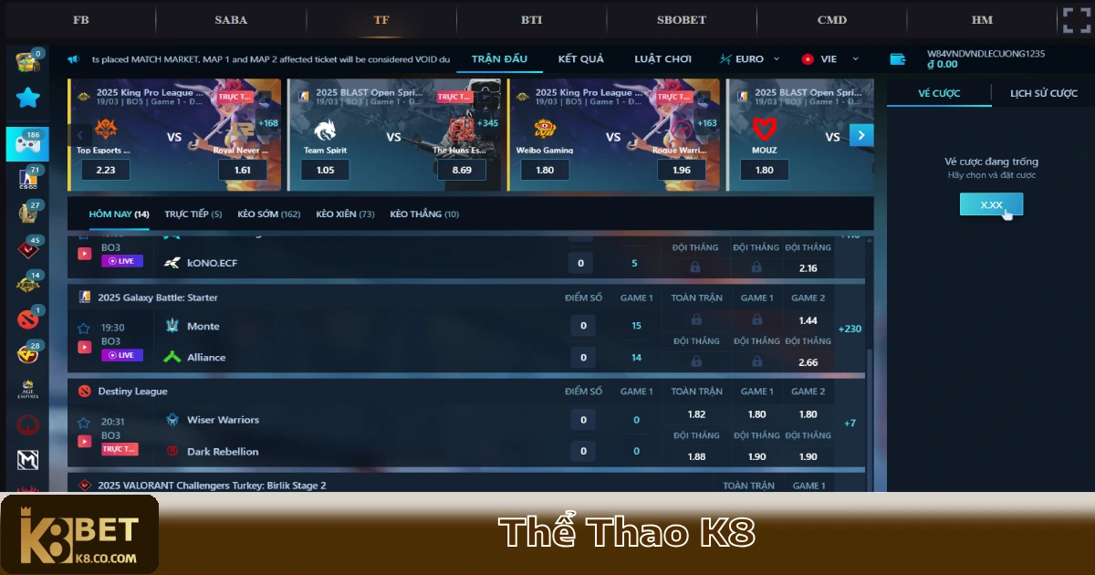 Cá cược thể thao điện tử: Dota 2, CS:GO, Valorant, Liên Minh Huyền Thoại